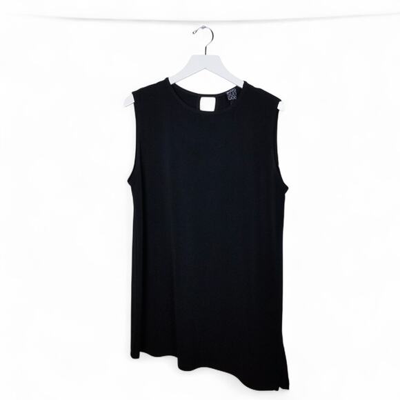 CLARA SUN WOO Black Knit Keyhole Knit Asymm Hem Dress - Size Large - Picture 1 of 5